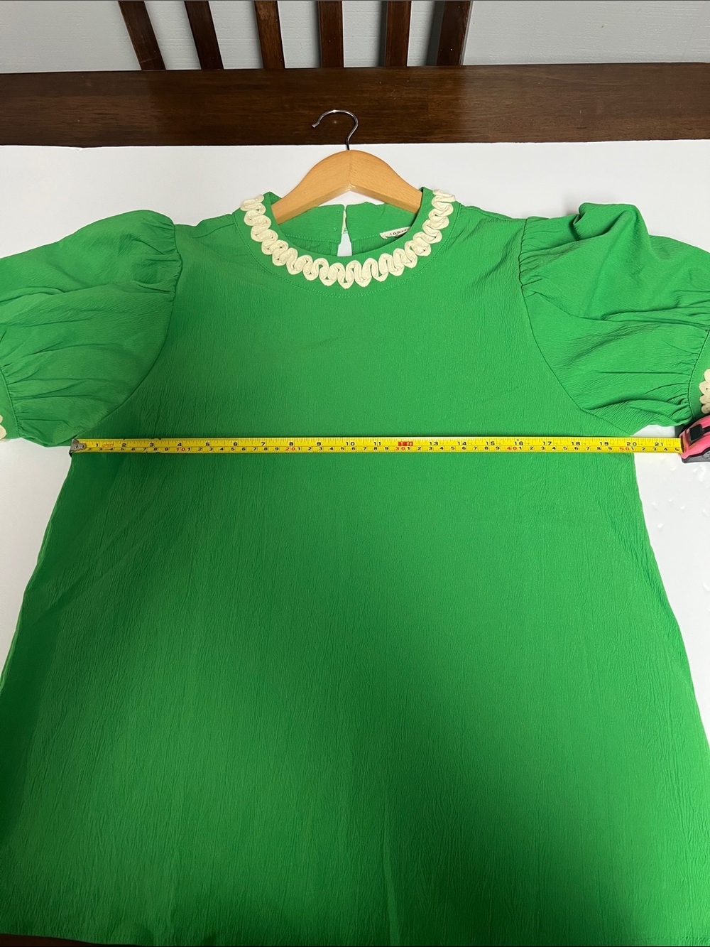 NWT Jodifl Blouse Large Short Sleeve Green New with Tags! Super Cute! - Picture 11 of 13